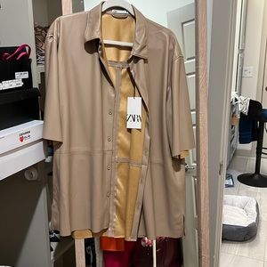 Zara PU leather shirt